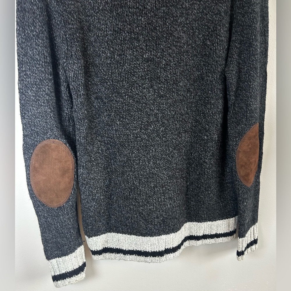 Roots Cabin Canada Men’s Sweater Shawl Collar Wool Blend Sz M Elbow Patches EUC - Picture 7 of 10